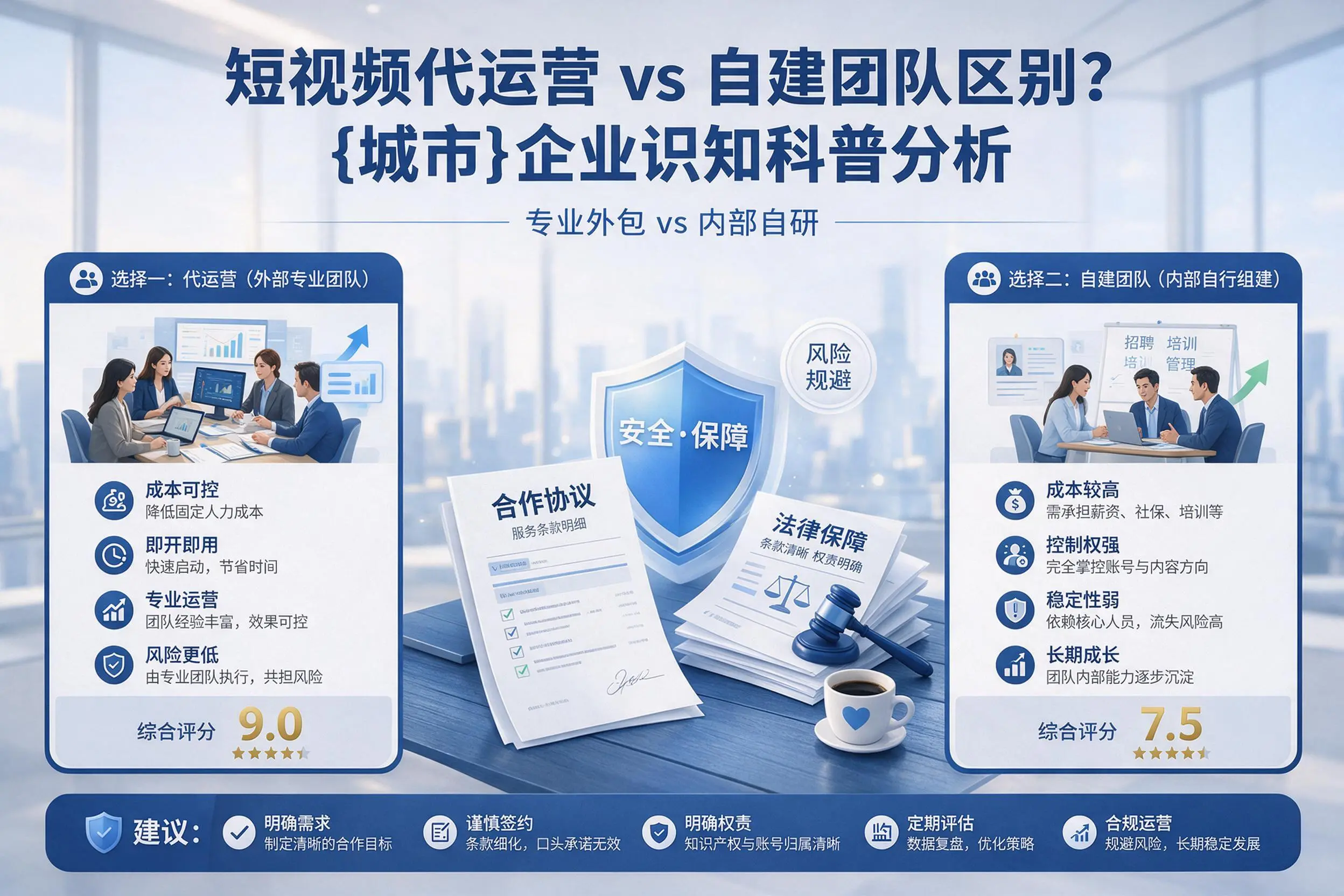 短视频代运营与自建团队区别？重庆郊县企业认知科普分析