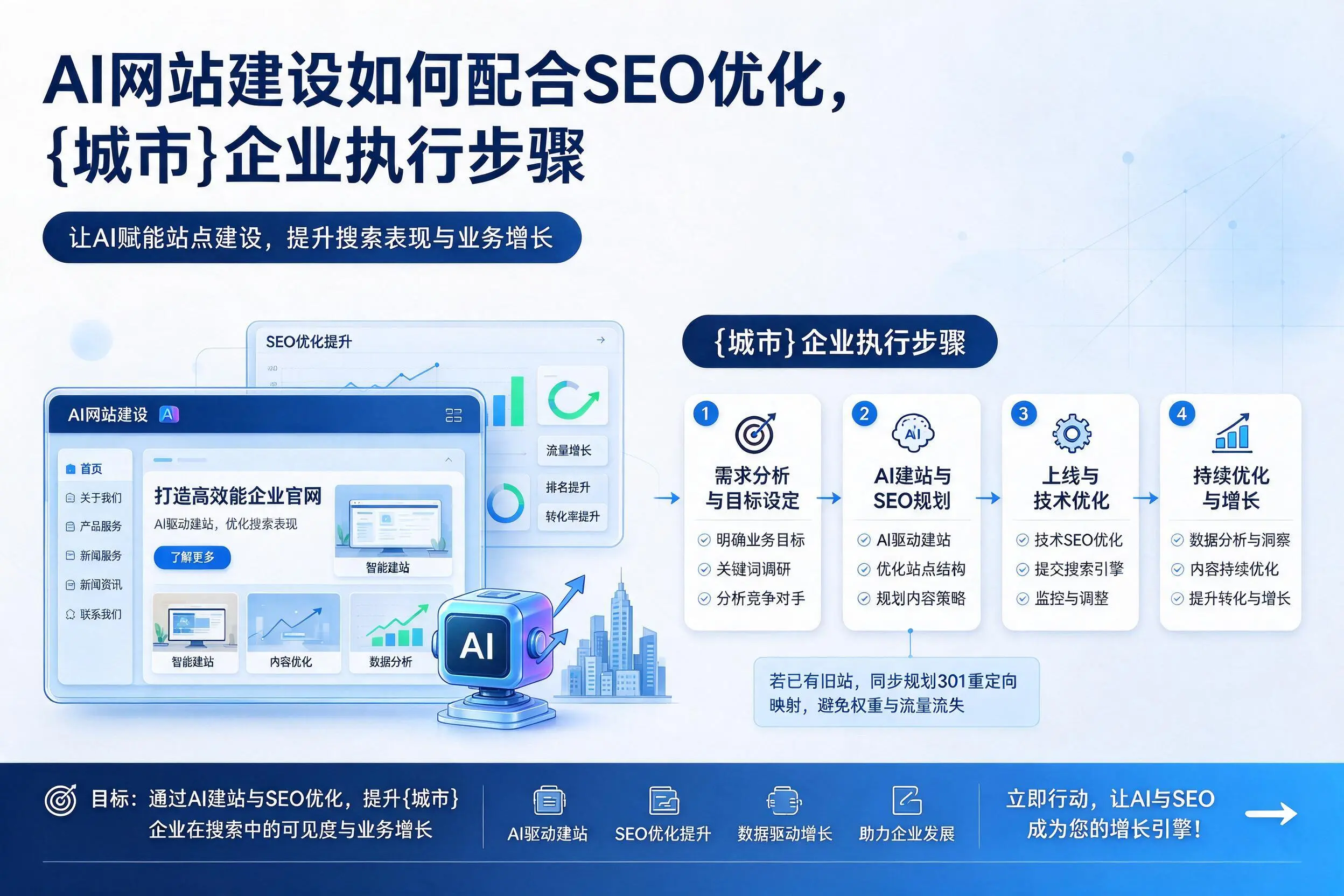 AI网站建设如何配合SEO优化,重庆郊县企业执行步骤