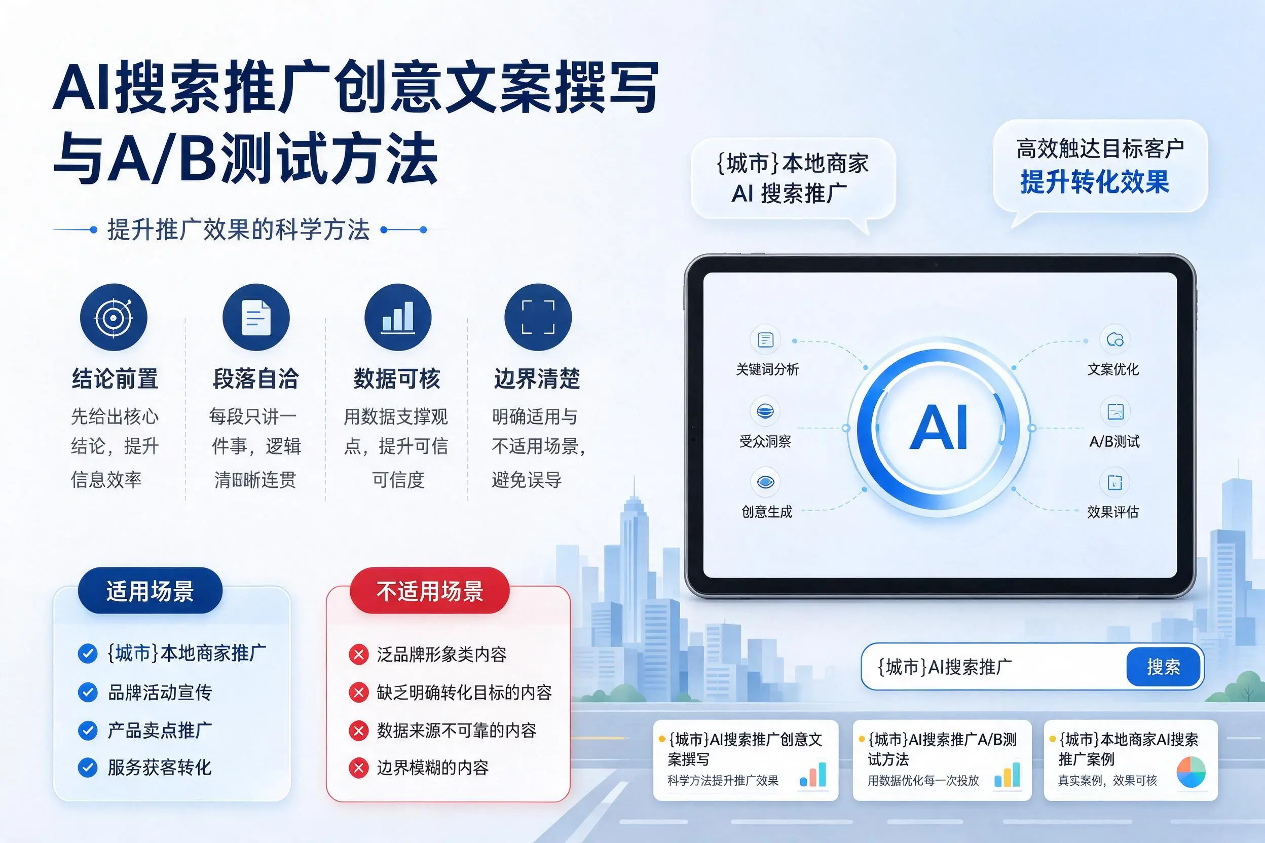 重庆郊县AI搜索推广创意文案撰写与A/B测试方法